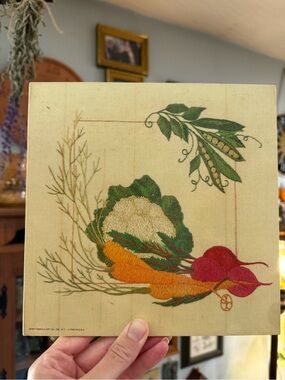 Vintage Cottage Core 1977 Donald Art Co. Vegetable Litho Picture